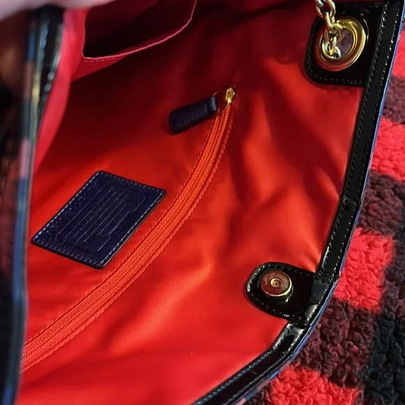 Coach Poppy Plaid Shoulder Bag - Picture 6 of 7